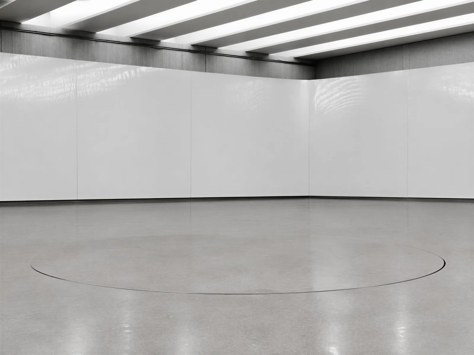The “Light-beam hall, grey floor, ring” background on its own, with no vehicle.
