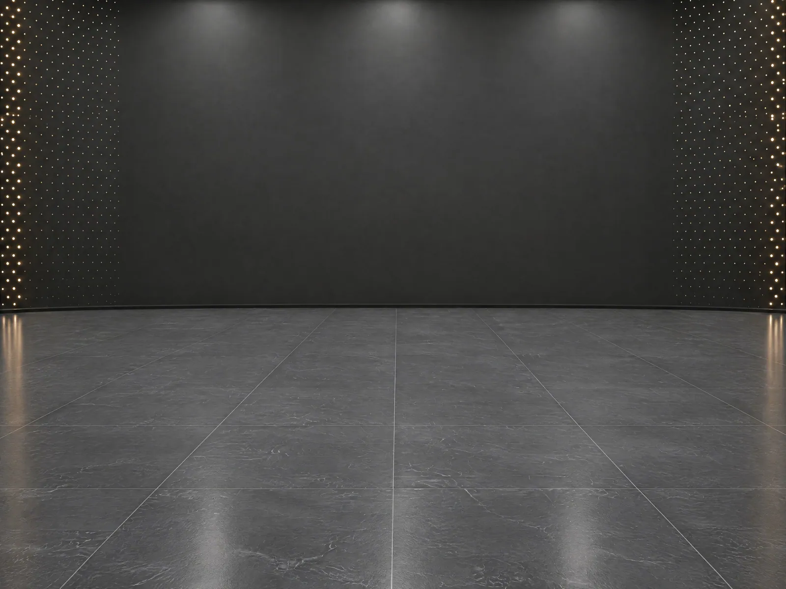 The “Black wall, dark marble floor” background on its own, with no vehicle.