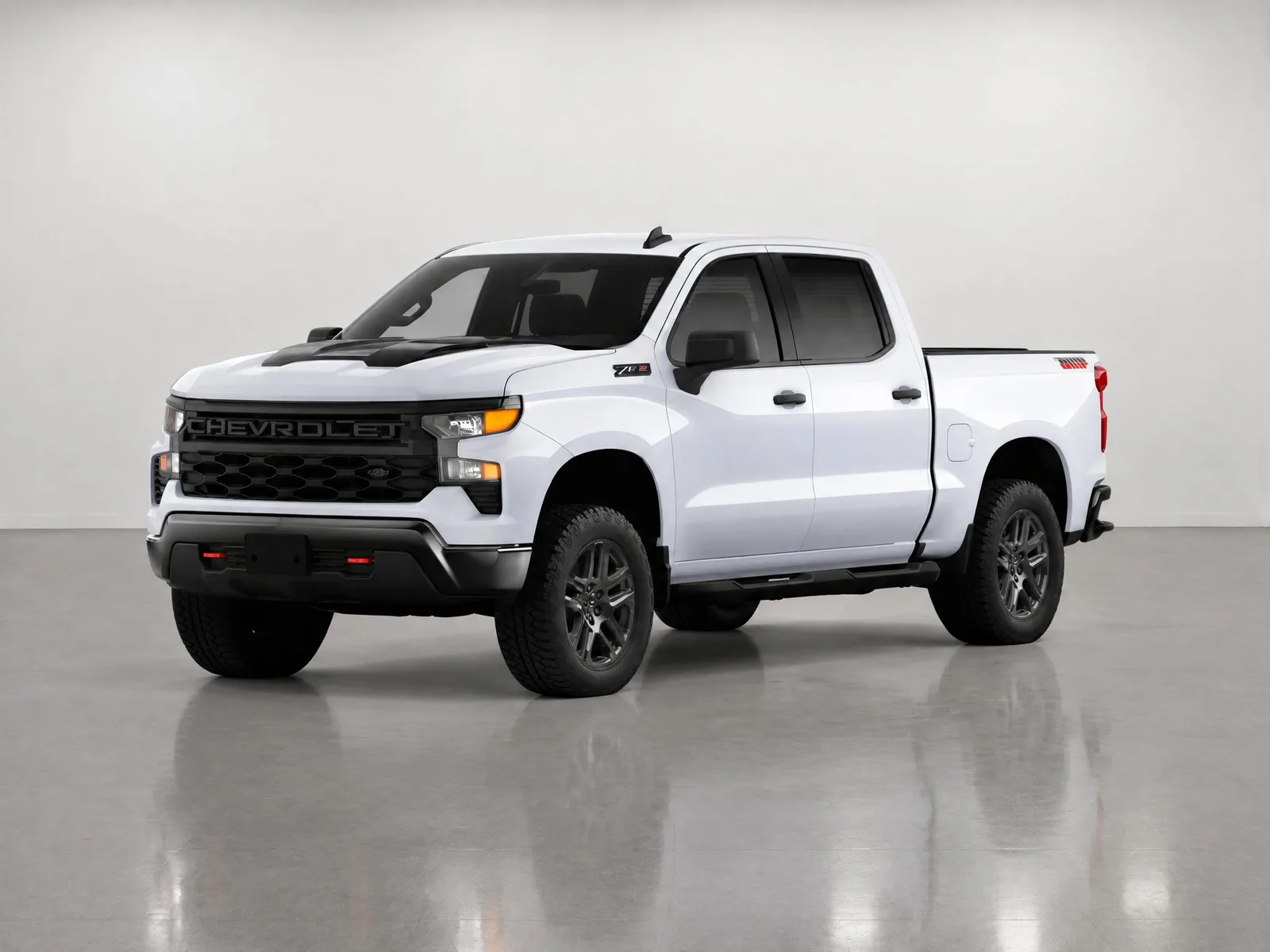 Pickup truck on the “White brick studio” background.