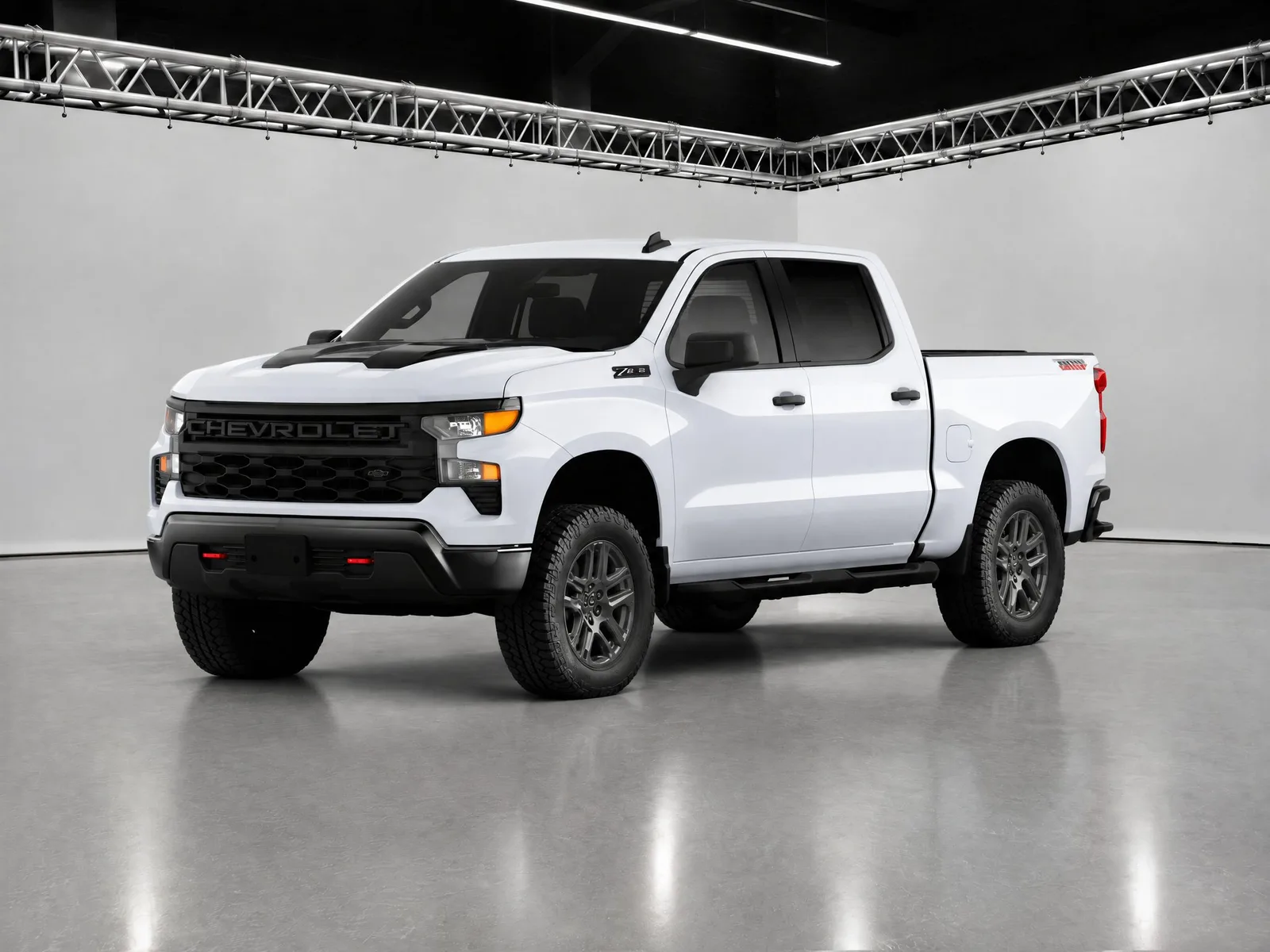 Pickup truck on the “Truss-lit white studio” background.
