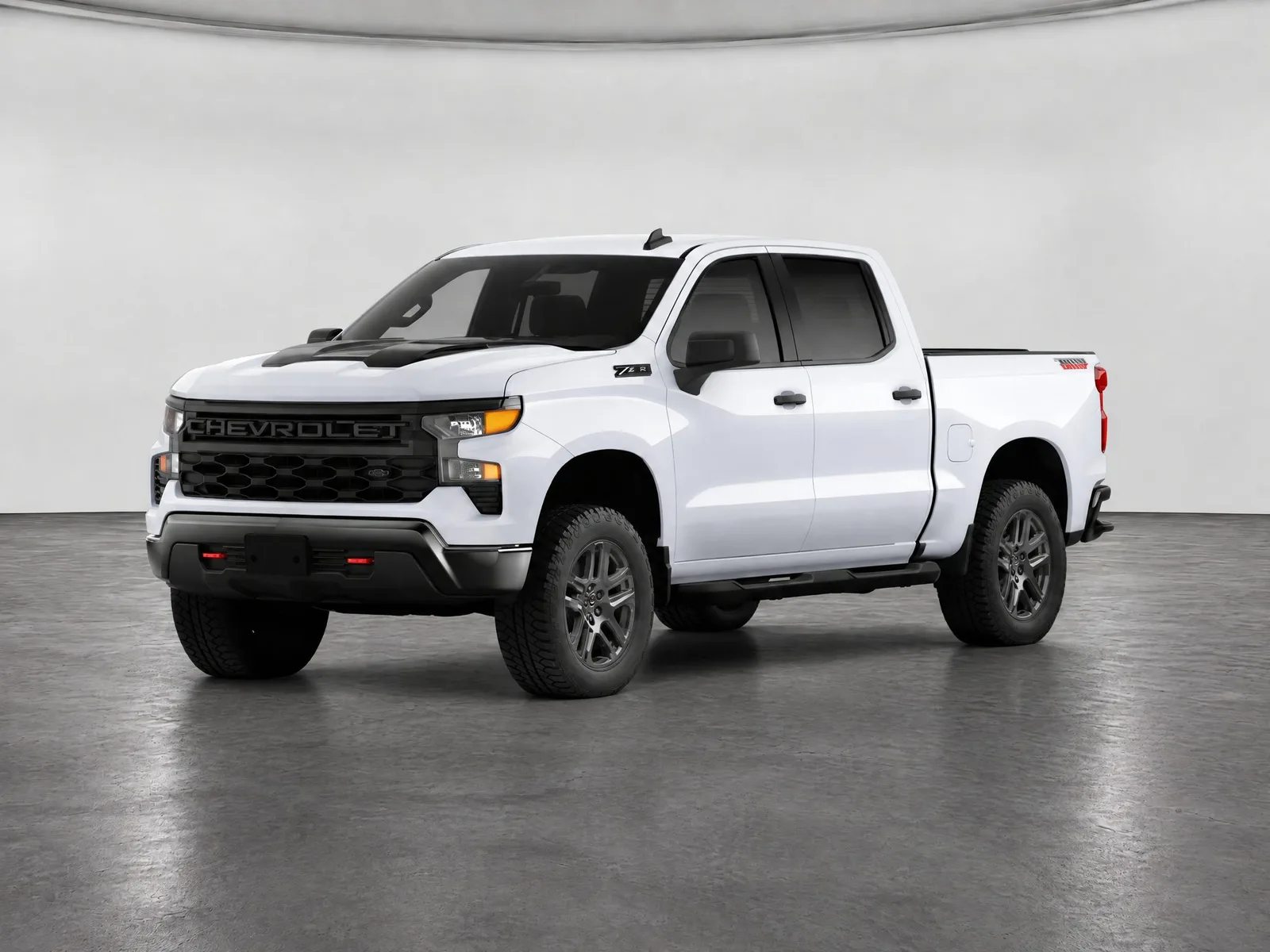 Pickup truck on the “White backdrop, charcoal floor” background.