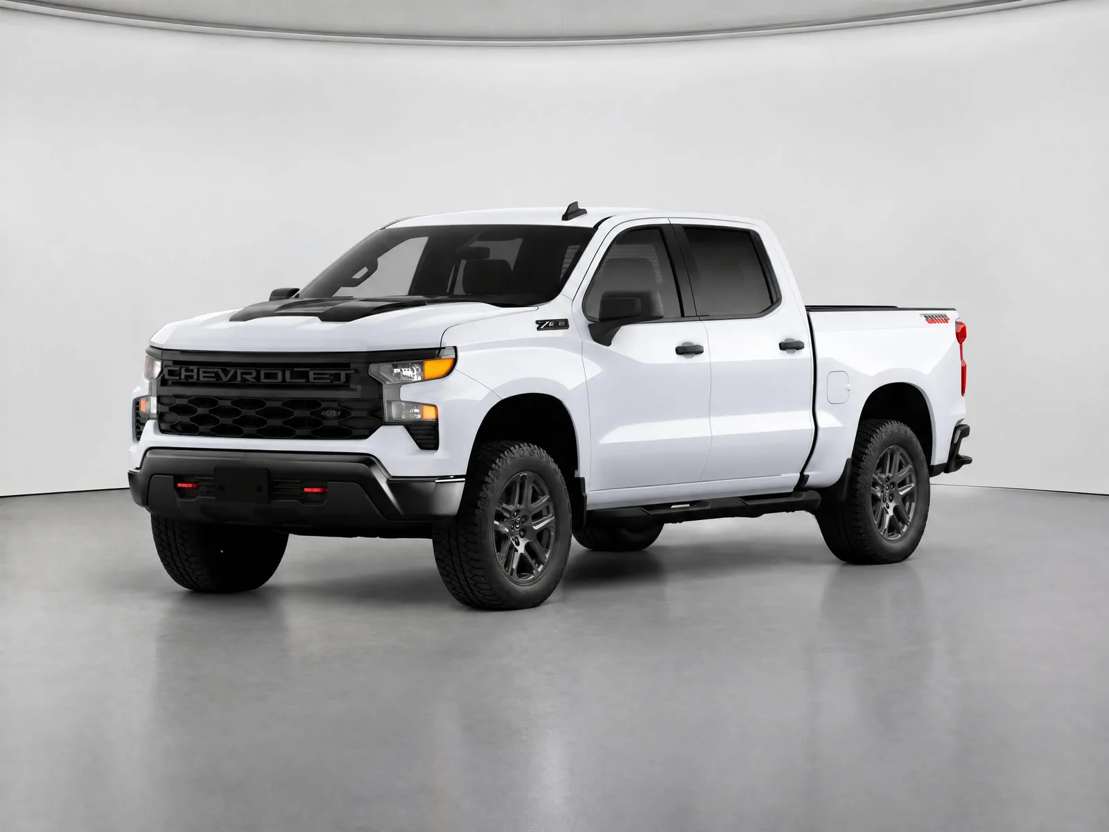 Pickup truck on the “White backdrop, soft grey floor” background.