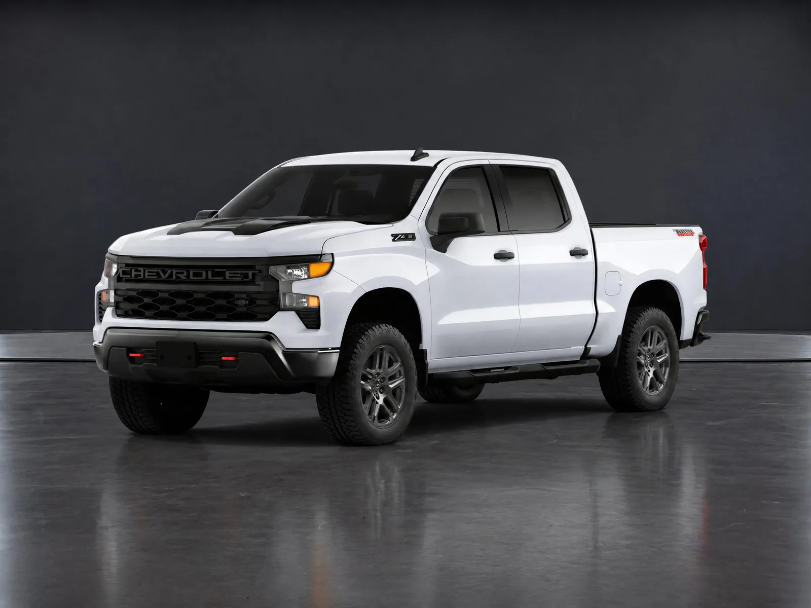 Pickup truck on the “Dark showroom (soft wall)” background.