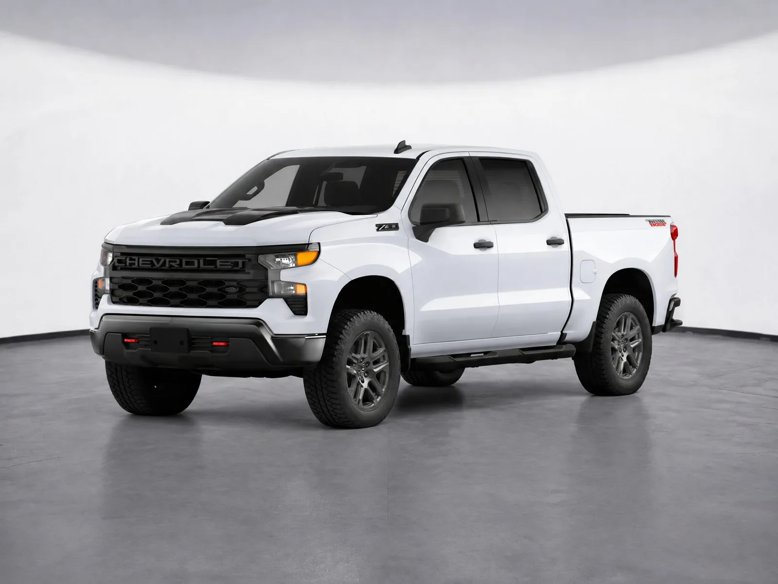 Pickup truck on the “Curved white room” background.